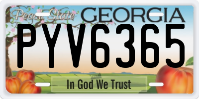 GA license plate PYV6365