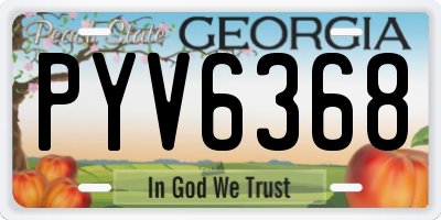 GA license plate PYV6368