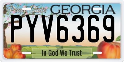 GA license plate PYV6369