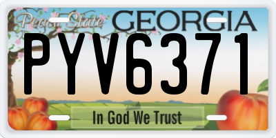 GA license plate PYV6371