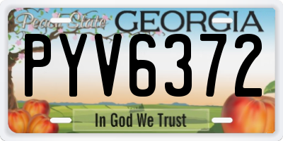 GA license plate PYV6372
