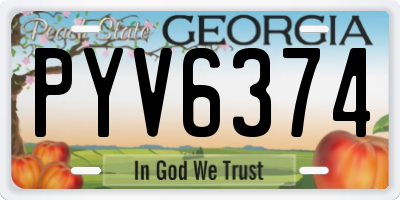 GA license plate PYV6374