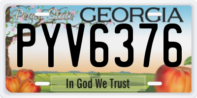 GA license plate PYV6376