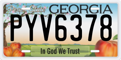 GA license plate PYV6378