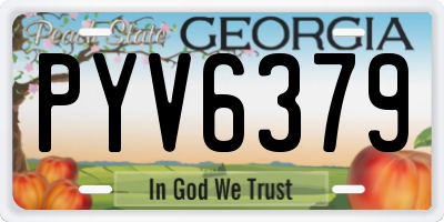 GA license plate PYV6379