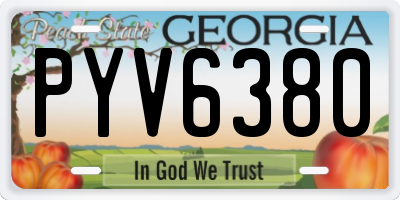 GA license plate PYV6380
