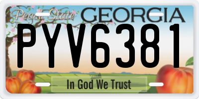 GA license plate PYV6381
