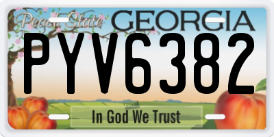 GA license plate PYV6382
