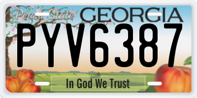 GA license plate PYV6387