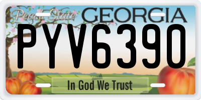 GA license plate PYV6390