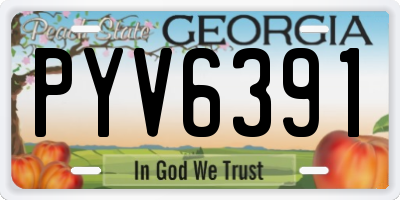 GA license plate PYV6391