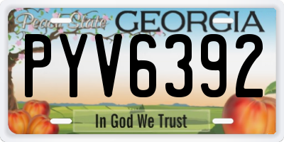 GA license plate PYV6392
