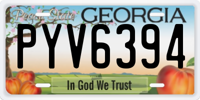 GA license plate PYV6394