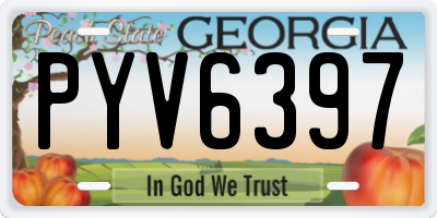 GA license plate PYV6397