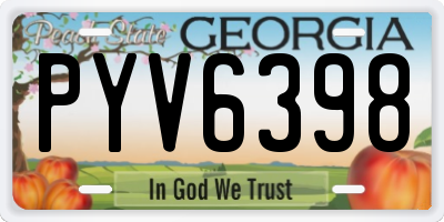 GA license plate PYV6398