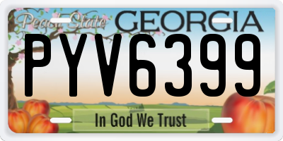 GA license plate PYV6399