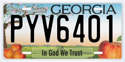 GA license plate PYV6401