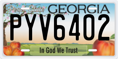 GA license plate PYV6402