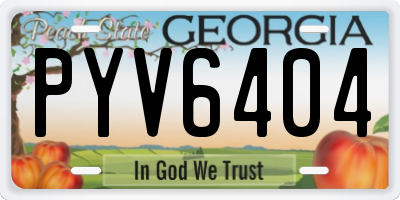 GA license plate PYV6404