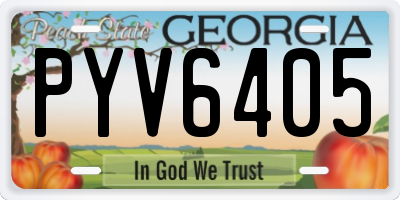 GA license plate PYV6405
