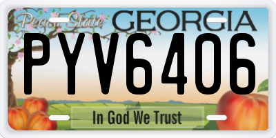 GA license plate PYV6406