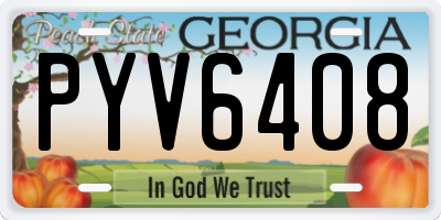 GA license plate PYV6408