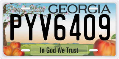 GA license plate PYV6409