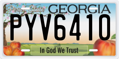 GA license plate PYV6410