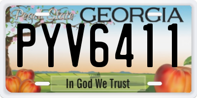 GA license plate PYV6411