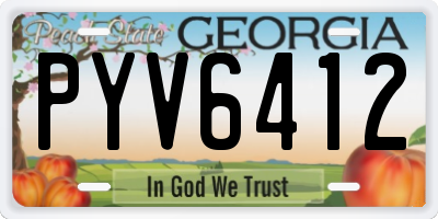 GA license plate PYV6412