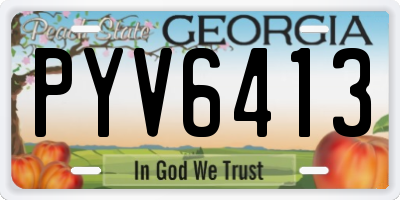GA license plate PYV6413