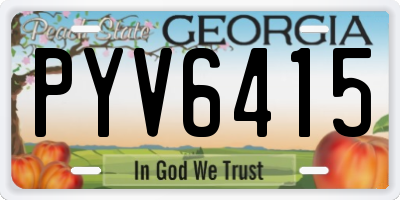GA license plate PYV6415