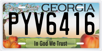 GA license plate PYV6416