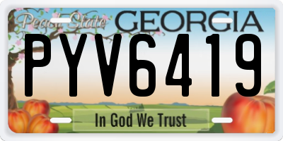 GA license plate PYV6419