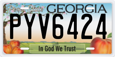 GA license plate PYV6424