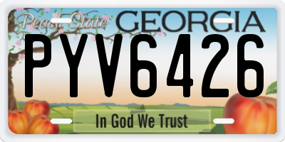 GA license plate PYV6426