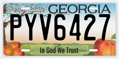 GA license plate PYV6427
