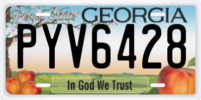 GA license plate PYV6428