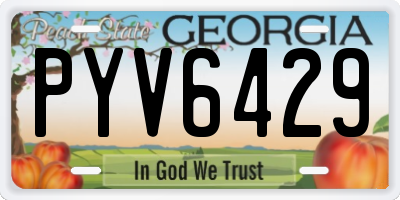 GA license plate PYV6429