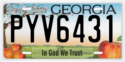 GA license plate PYV6431