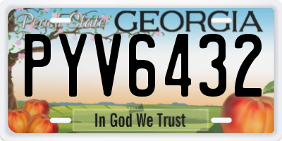GA license plate PYV6432