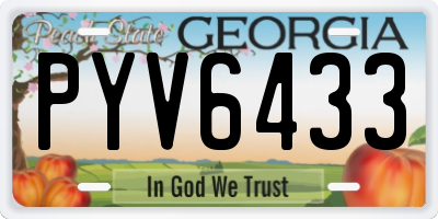 GA license plate PYV6433