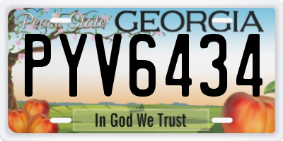 GA license plate PYV6434