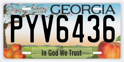 GA license plate PYV6436