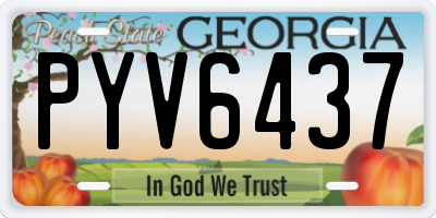 GA license plate PYV6437