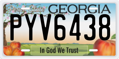 GA license plate PYV6438