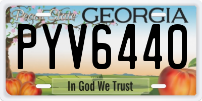 GA license plate PYV6440