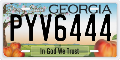 GA license plate PYV6444