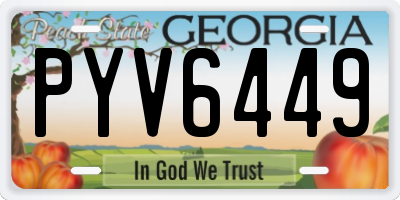 GA license plate PYV6449