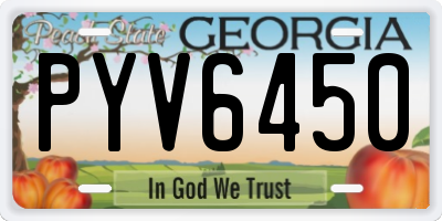 GA license plate PYV6450